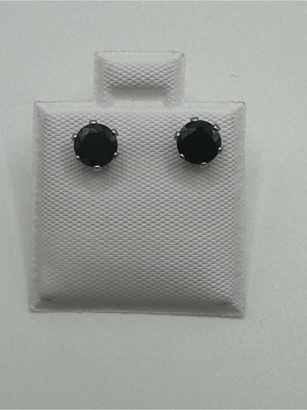 Black Onyx Round Stud Earrings